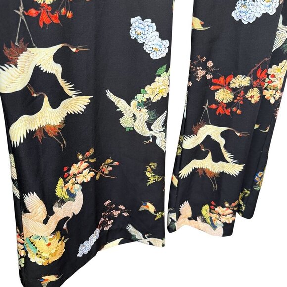 NEW Rara Avis by Iris Apfel Pants Plus Size 24W Asian Cranes Black Artsy Flare - Picture 10 of 13